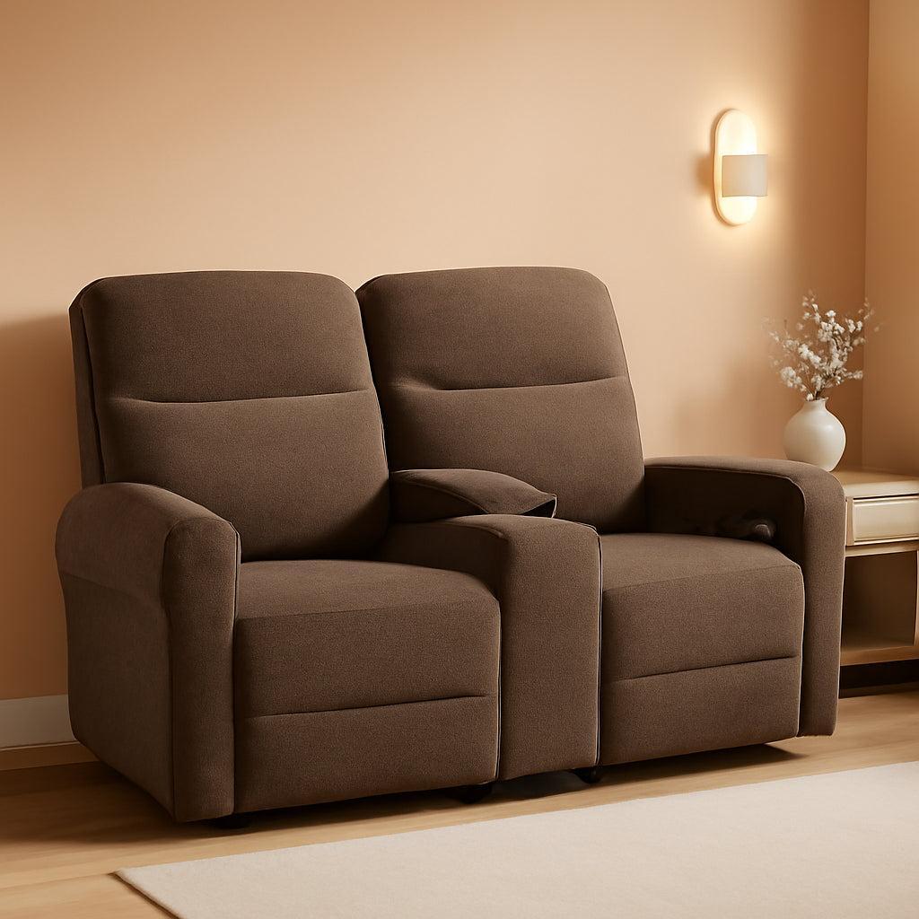 78 Inch Wall Hugger Power Loveseat USB Ports Dark Brown