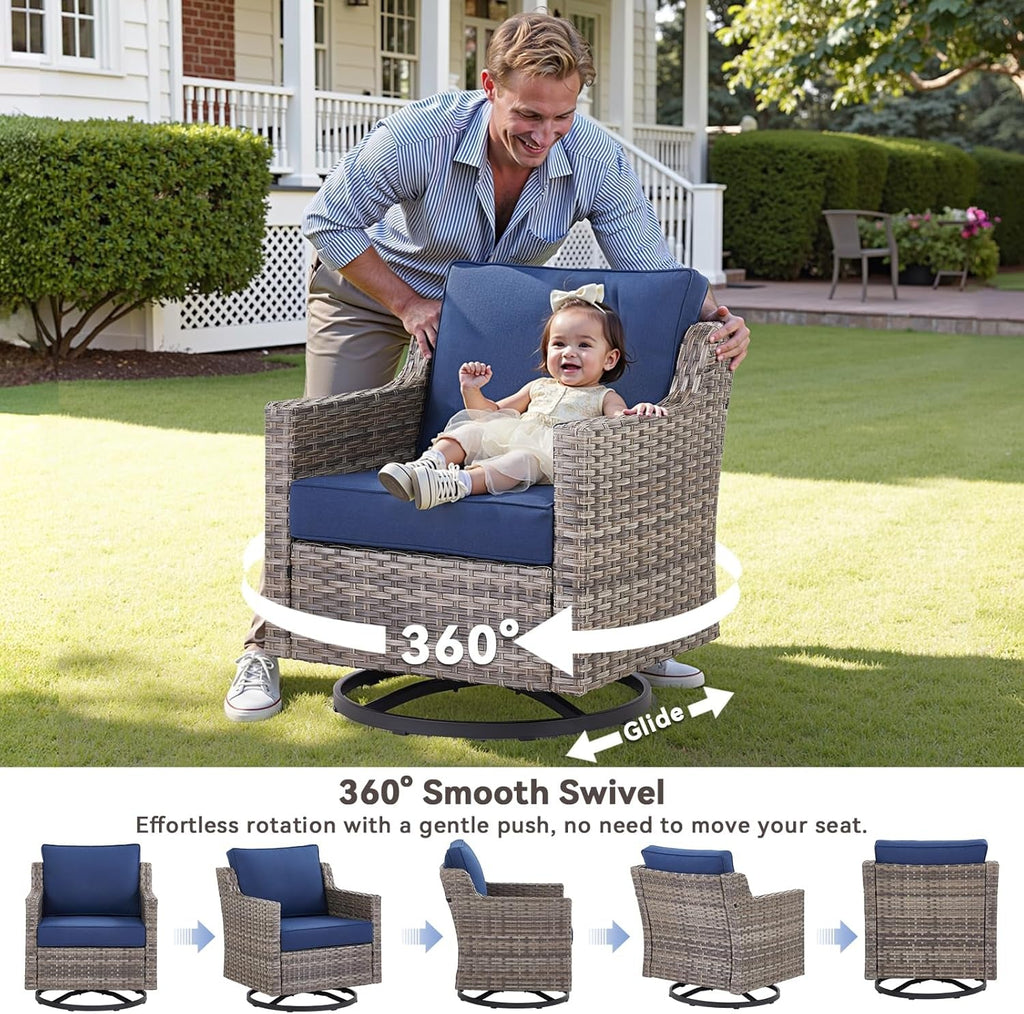 Outdoor Patio Furniture Set 5 Piece All Weather Wicker