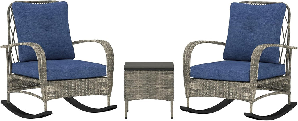 Stylish Three Piece Wicker Patio Furniture Set