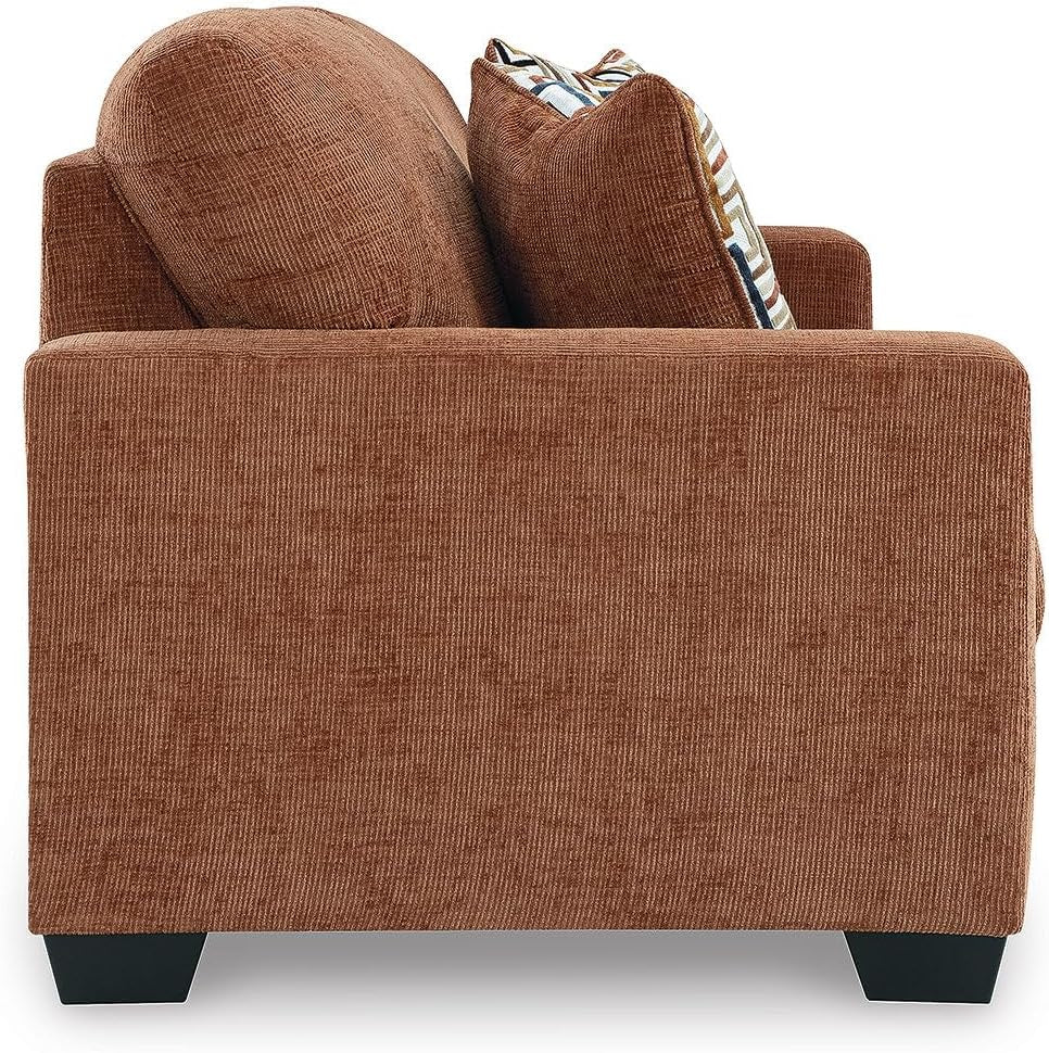 Queen Burnt Orange Contemporary Luxury Sofa Sleeper