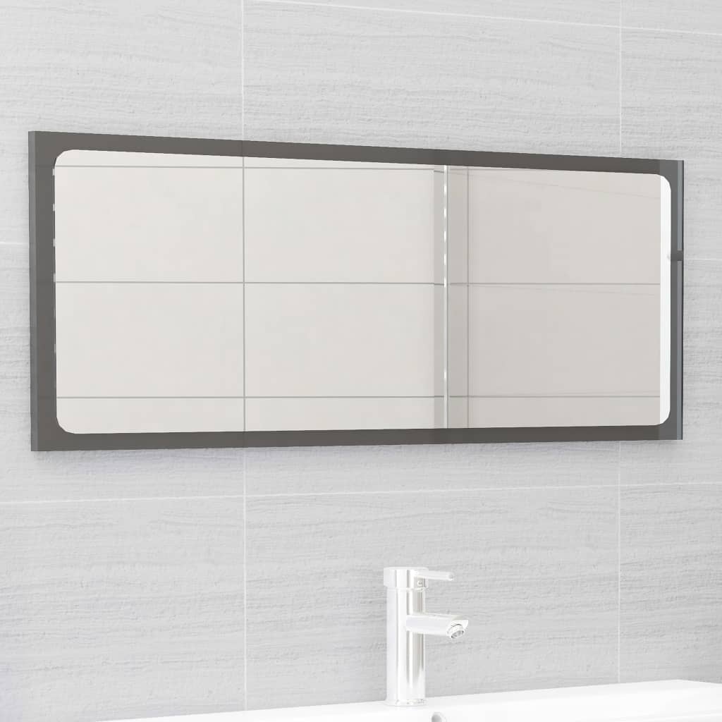 NNEVL Bathroom Furniture Set High Gloss Grey Chipboard
