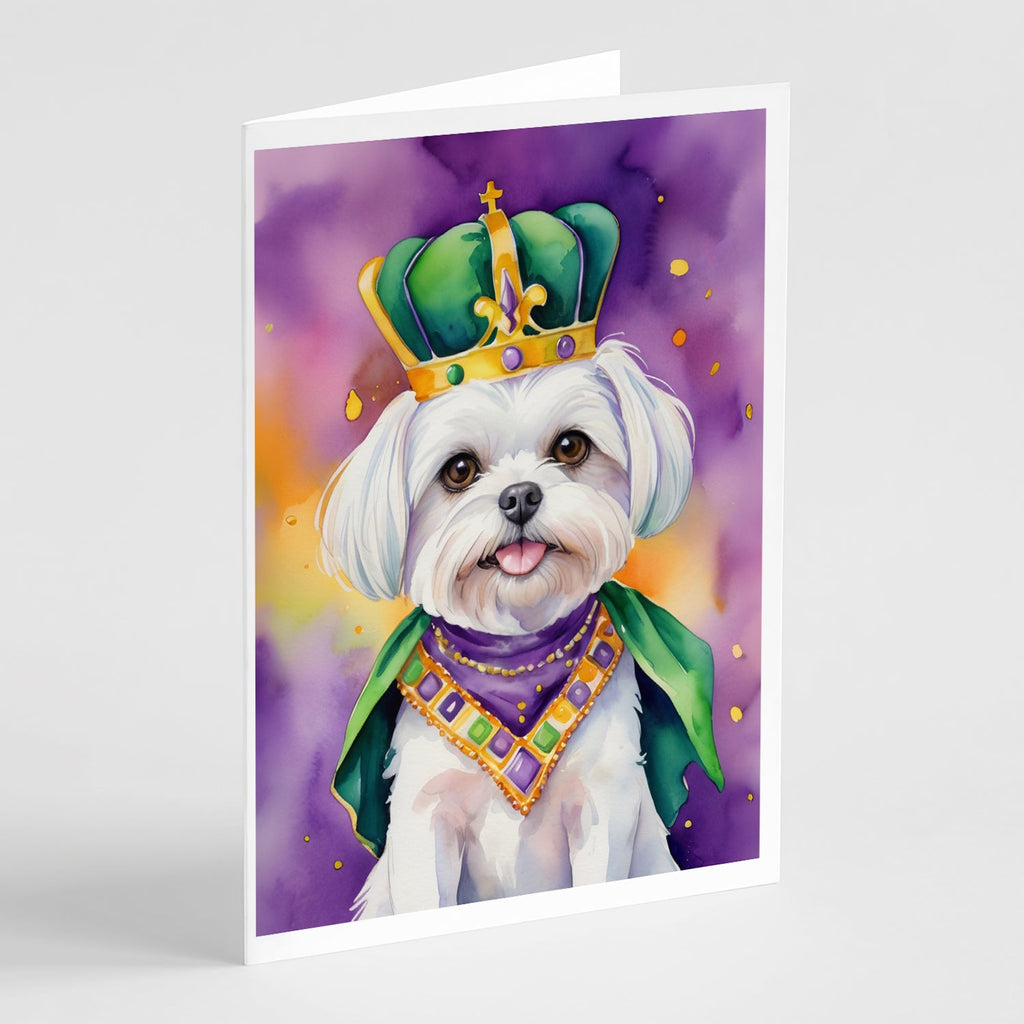 Maltese King of Mardi Gras Greeting Cards Pack of 8