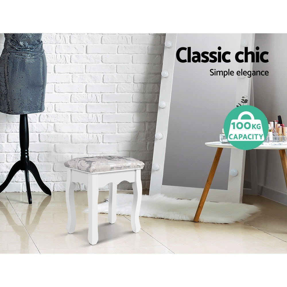 NNEDSZ Dressing Stool Bedroom White Make Up Chair Living Room Fabric Furniture