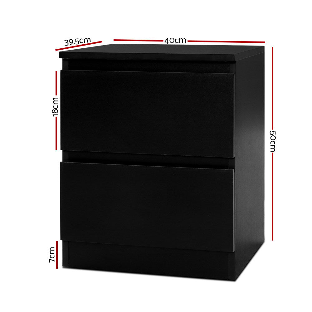 NNEDSZ Bedside Tables Drawers Side Table Bedroom Furniture Nightstand Black Lamp