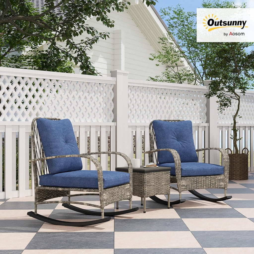 Stylish Three Piece Wicker Patio Furniture Set