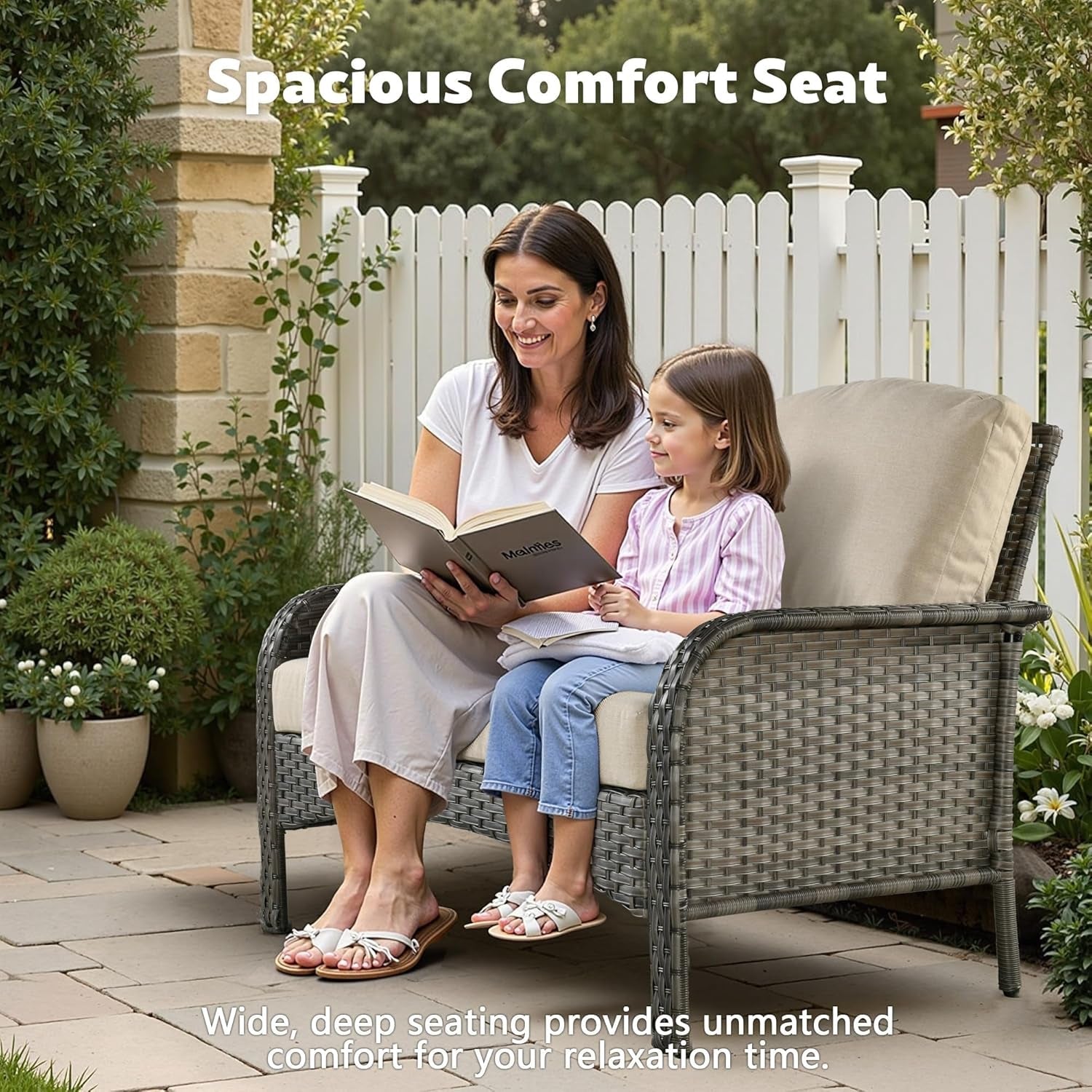 All Weather Wicker Patio Furniture Set with Cushions